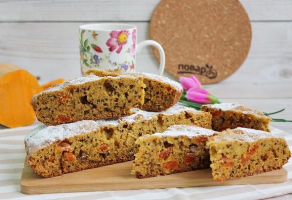 Пирог с тыквой и курагой Пирог с тыквой и курагой