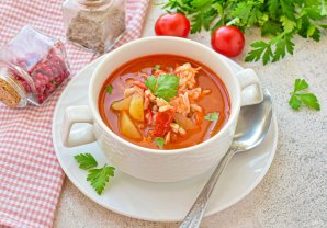 Суп харчо с картошкой и рисом Суп харчо с картошкой и рисом