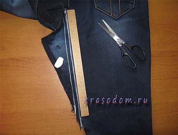 
Как отремонтировать джинсы протёртые между ног
