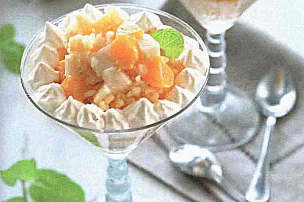 Рисовый десерт с персиками и грушами
Рисовый десерт с персиками и грушами