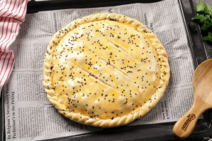Бездрожжевой пирог с курицей Бездрожжевой пирог с курицей