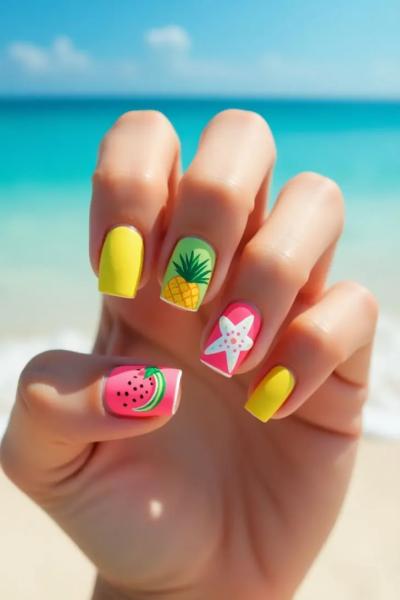Маникюр на июль 2025: 19 свежих дизайнов, с которым руки будет не узнать