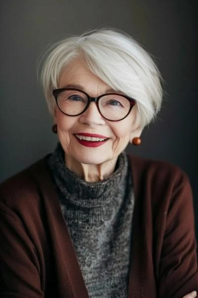 Роковая стрижка пикси для женщин старше 70 лет: 18 потрясающих стилей для дам в очках Роковая стрижка пикси для женщин старше 70 лет: 18 потрясающих стилей для дам в очках