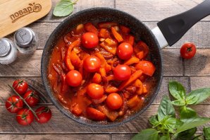 Рататуй с картошкой на сковороде Рататуй с картошкой на сковороде