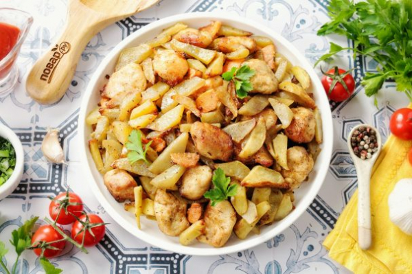 Курица с картошкой в аэрогриле Курица с картошкой в аэрогриле